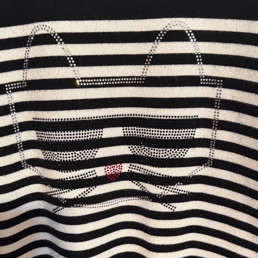 Karl Lagerfeld Black and White Cat Motif Sweater - Picture 3 of 4